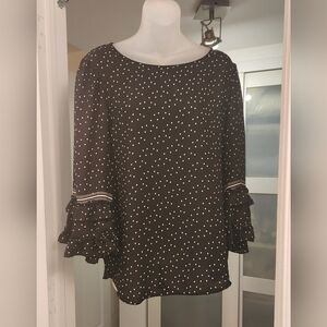 Max Studio Black and White Polka Dot Blouse